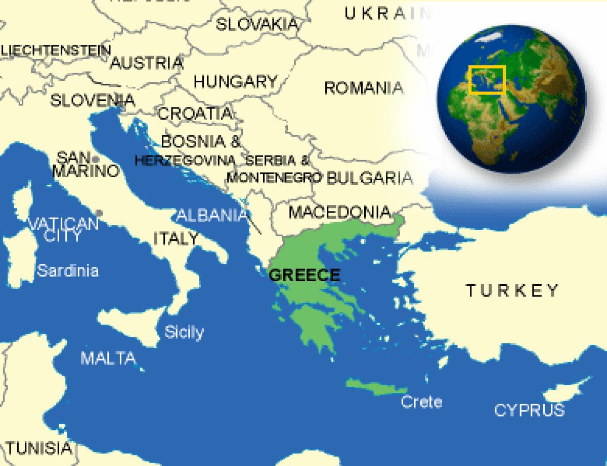 Yunanistan komşuları haritası