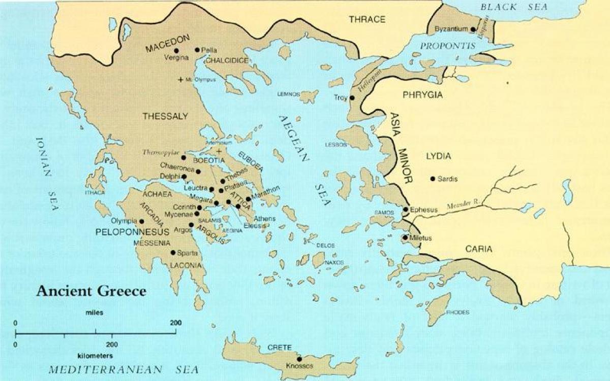 dünya haritası üzerinde eski Yunan