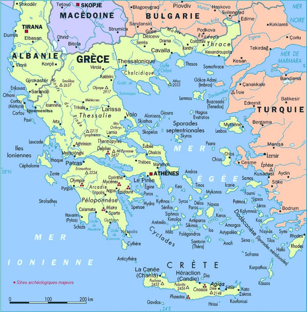 adaları ile Yunanistan göster