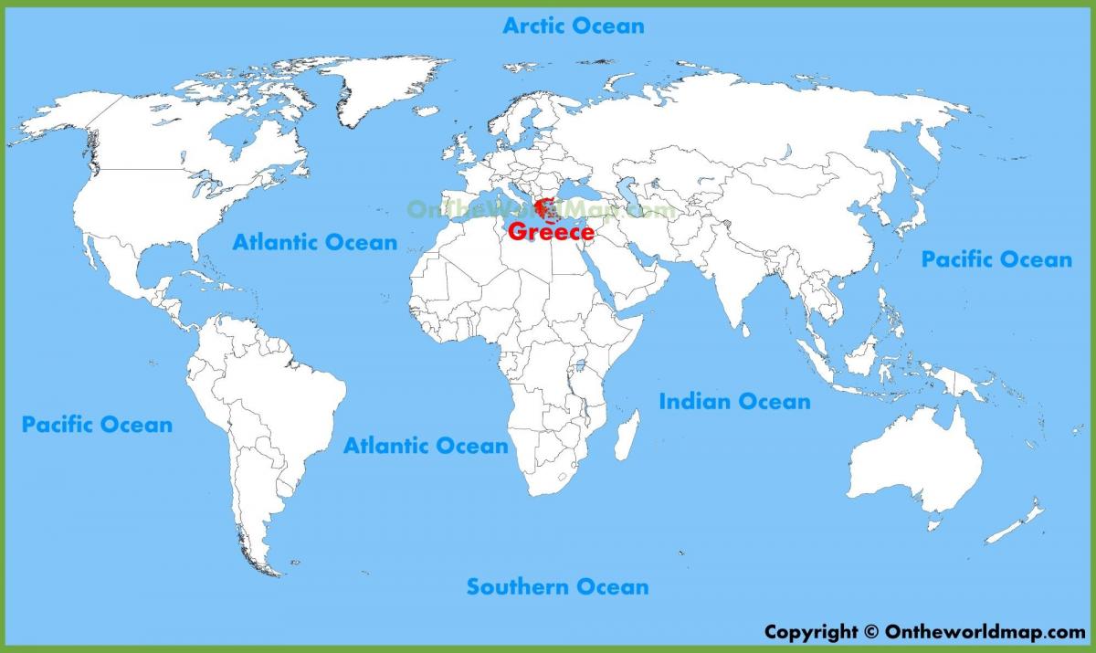 Dünya haritasında Yunanistan