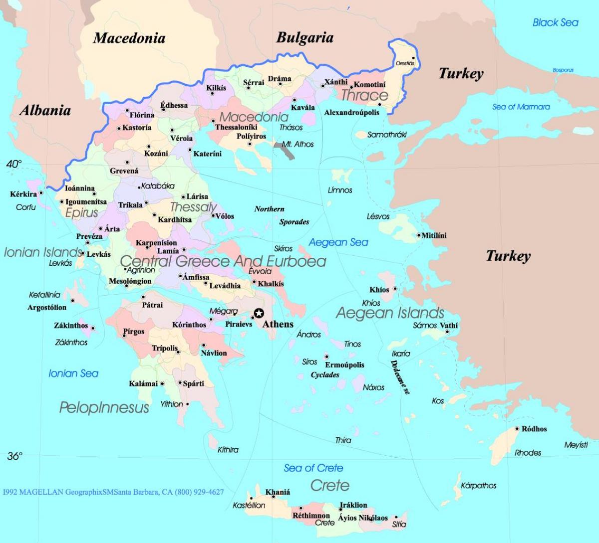 Yunanistan harita Adaları