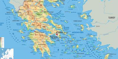 Yunanistan coğrafi harita